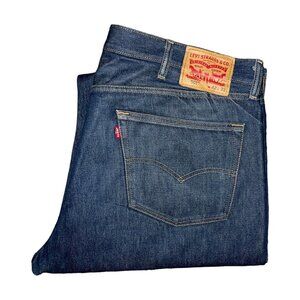 Levis 501 Button Fly Straight Leg Jeans Mens 42 32 Dark Wash Big and Tall